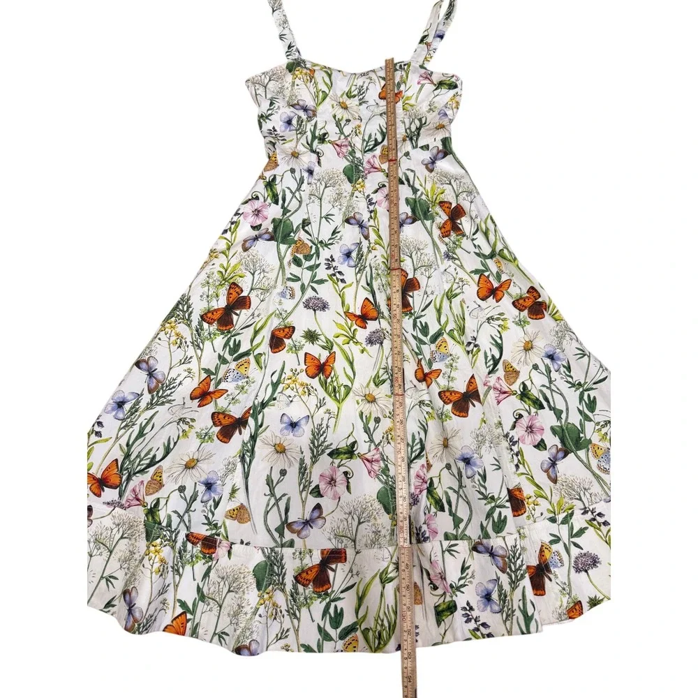 NEW Avec Les Filles Botanical Butterfly Floral Midi Sundress Sz 6 - Picture 14 of 16